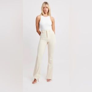 “Barbiecore” flare, Boa brand wide leg cream trousers, size medium